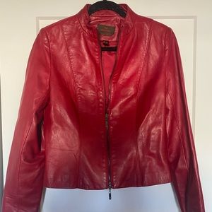 Danier // Italian Red Leather Coat